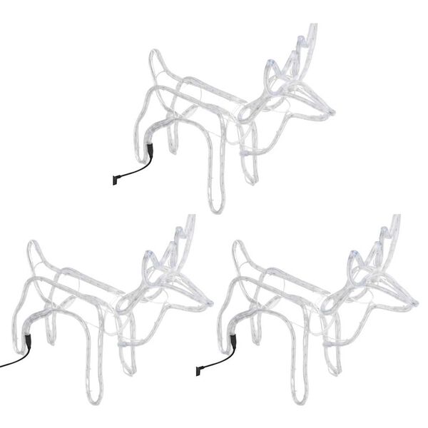 vidaXL Renfigur 3 st ljusslinga kallvit 60x30x60 cm