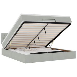 vidaXL Ottoman s&auml;ngram med madrass ljusgr&aring; 160x200 cm sammet