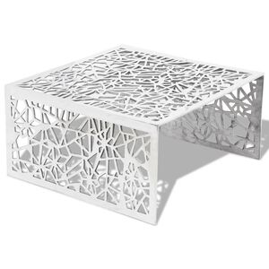 vidaXL Soffbord geometrisk design aluminium silver