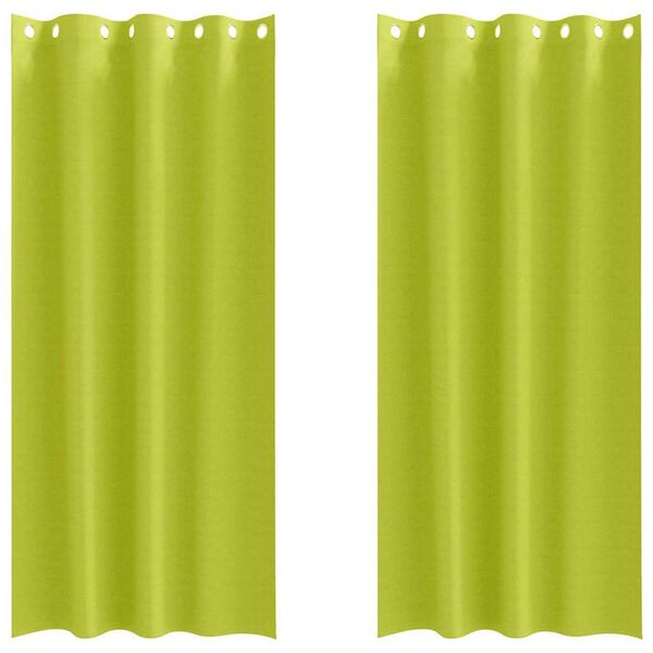 vidaXL Mörkläggningsgardiner med Ringar 2 pcs Grön 225 x 140 cm