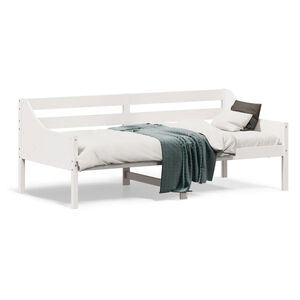 vidaXL Dagb&auml;dd utan madrass vit 90x190 cm massiv furu