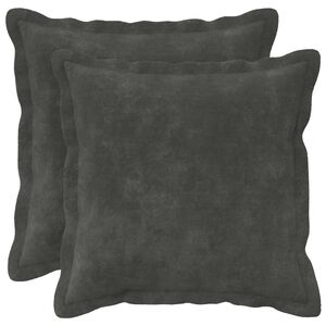 vidaXL Kudd&ouml;verdrag 2 st HOUTEN Antracit 35 x 35 cm Mikrofiber Fleece