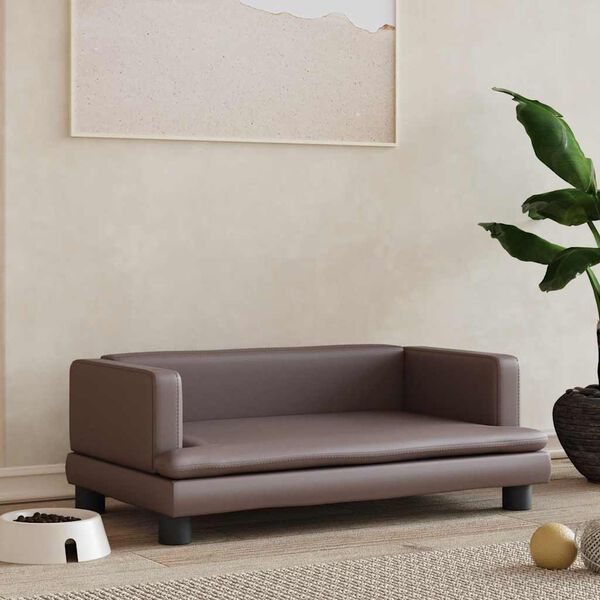 vidaXL Hundb&auml;dd brun 80x45x30 cm konstl&auml;der