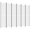 vidaXL Rumsavdelare 6 paneler vit 300x220 cm tyg
