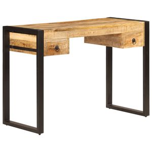 vidaXL Skrivbord med 2 l&aring;dor 110x50x77 cm massivt mangotr&auml;