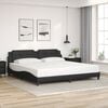 vidaXL Bed Frame without Mattress "Zadar" Black 200x200 cm Faux Leather