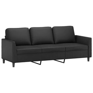 vidaXL 3-sitssoffa svart 180 cm konstl&auml;der