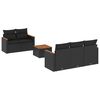 vidaXL Loungegrupp med dynor 6 delar svart konstrotting