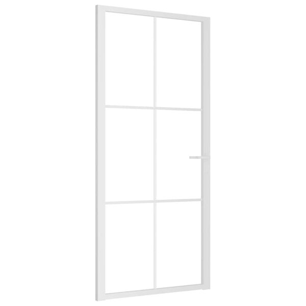 vidaXL Innerd&ouml;rr 93x201,5 cm vit ESG-glas och aluminium