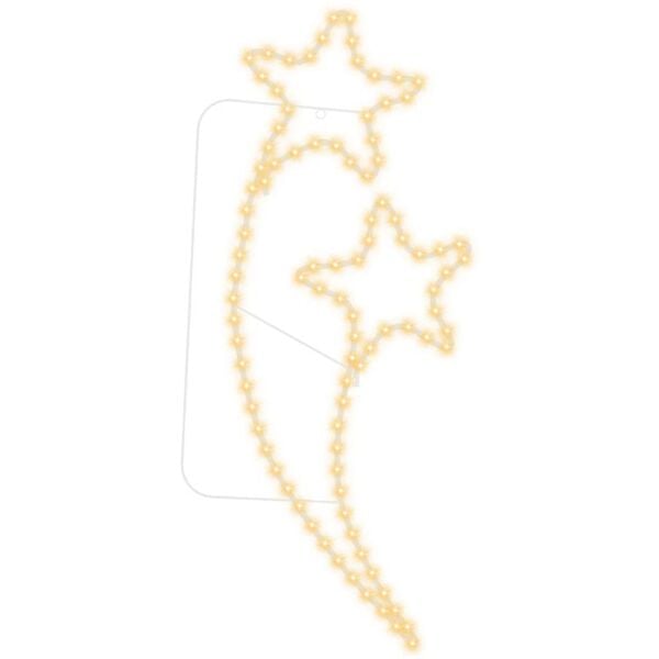 vidaXL Stj&auml;rnformade ljusslingor 2 st varmvit 125,5x53x4,5 cm