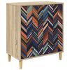 vidaXL Kommode OMMEN Geometrisk tryck 66 x 36,5 x 75 cm Sonoma-ek