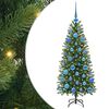vidaXL Konstgjord julgran med 150 LED-lampor Gr&ouml;n 120 cm PE och PVC