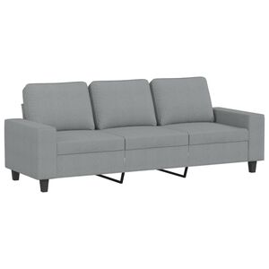 vidaXL 3-sitssoffa ljusgr&aring; 180 cm tyg