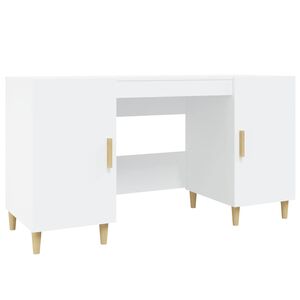 vidaXL Skrivbord vit 140x50x75 cm konstruerat tr&auml;