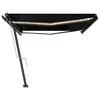 vidaXL Automatisk markis med vindsensor & LED 500x350 cm antracit