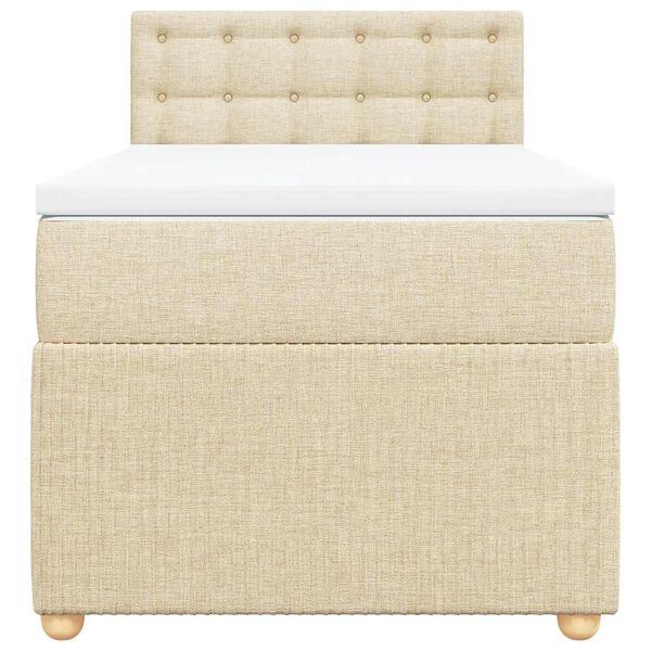 vidaXL Rams&auml;ng med madrass gr&auml;ddvit 80x200 cm tyg