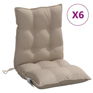 vidaXL Stolsdynor 6 st taupe oxfordtyg