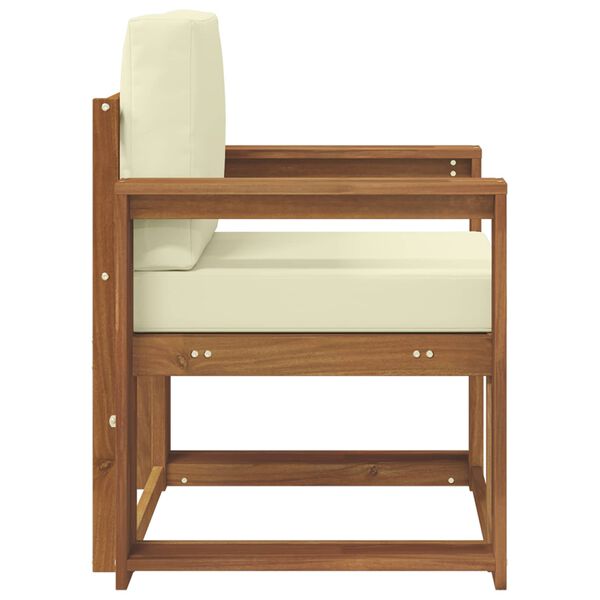 vidaXL Utomhussoffa Massivt akaciatr&auml; och polyester Naturf&auml;rg