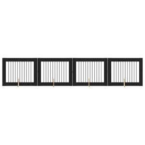 vidaXL Hundgrind med st&auml;llningar 4 pcs Svart ek 100 x 80 cm