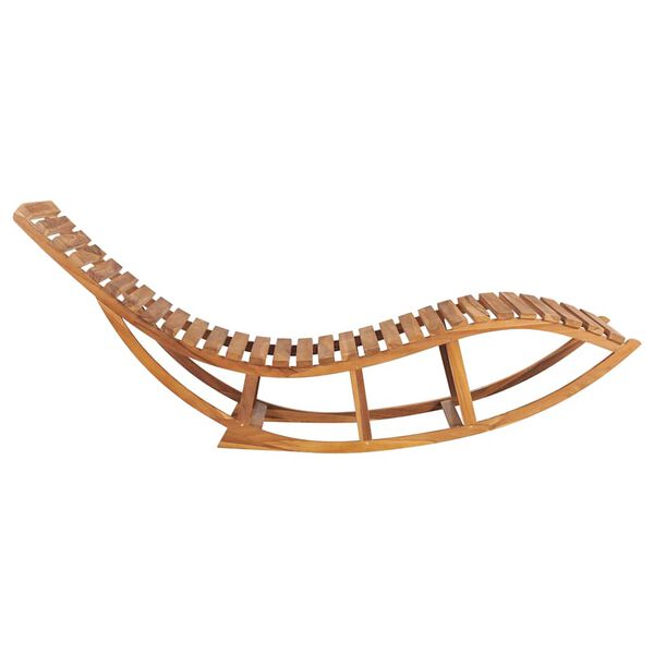 vidaXL Solsäng med dyna gungdesign massiv teak