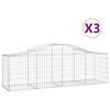 vidaXL Gabioner b&aring;gformade 3 st 200x50x60/80 cm galvaniserat j&auml;rn