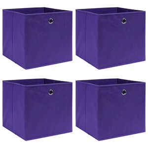 vidaXL F&ouml;rvaringsl&aring;dor 4 st non-woven tyg 28x28x28 cm lila
