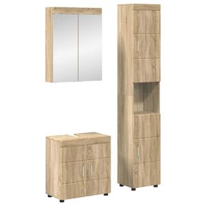 vidaXL Badrumsm&ouml;belset TULUM 3 st Sonoma-ek 60 x 34 x 63 cm