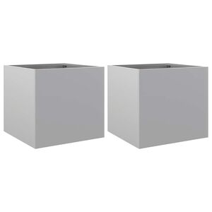 vidaXL Odlingsl&aring;dor 2 st silver 32x30x29 cm galvaniserat st&aring;l