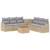 vidaXL Soffset 8 st Beige och Ljusgr&aring; Poly Rattan och st&aring;l
