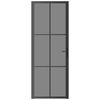 vidaXL Innerdörr 76x201,5 cm svart ESG-glas och aluminium