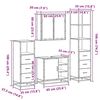 vidaXL Badrumsmöbler set 4 delar Brun ek konstruerat trä
