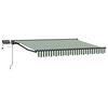 vidaXL Manuell markisram med LED-lampor Gr&ouml;n, Vit, Antracit 3 x 2,5 m