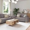 vidaXL Soffa 3 pcs Taupe 220 x 80 x 84 cm Linnenblandad tyg