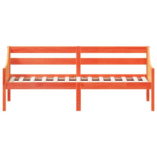 vidaXL Dagb&auml;dd utan madrass vaxad brun 90x190 cm massiv furu