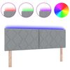 vidaXL Huvudgavel med LED -remsljus med huvudgavel Ljusgr&aring; 160 cm tyg
