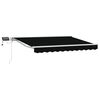 vidaXL Manuell markisram med LED-lampor Svart och Vitt 3 x 2,5 m