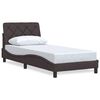 vidaXL Bed Frame without Mattress Dark Brown 90x190 cm Fabric