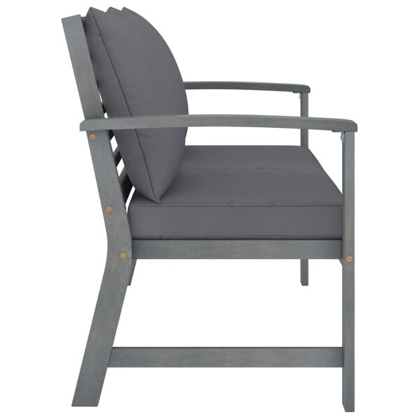 vidaXL Tr&auml;dg&aring;rdsb&auml;nk 120 cm m&ouml;rkgr&aring; dyna massivt akaciatr&auml;