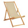 vidaXL Strandstol Beige Massivt teaktr&auml;