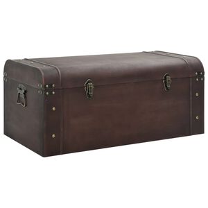 vidaXL Skattkista med sp&auml;rrar m&ouml;rkbrun 79,5x39,5x39,5 cm plywood