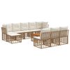 vidaXL Utomhussoffset 11 pcs Naturlig och Creamvit Polyester
