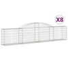 vidaXL Gabioner b&aring;gformade 8 st 300x30x60/80 cm galvaniserat j&auml;rn