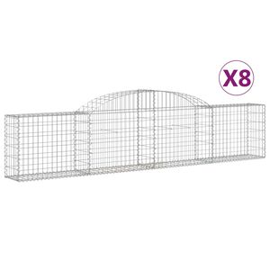 vidaXL Gabioner b&aring;gformade 8 st 300x30x60/80 cm galvaniserat j&auml;rn