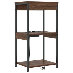 vidaXL Nattduksbord med hylla Brun Ek 41 x 31 x 76 cm Konstruerat tr&auml;