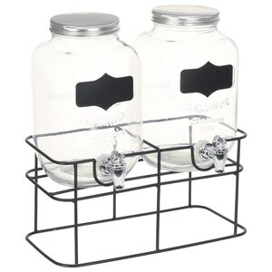vidaXL Glasbeh&aring;llare 2 st med stativ 2 x 4 L