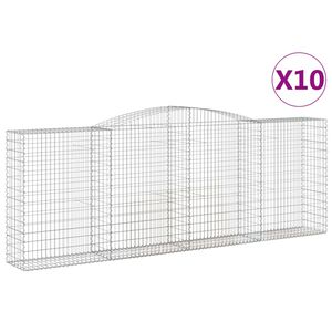 vidaXL Gabioner b&aring;gformade 10 st 400x50x140/160 cm galvaniserat j&auml;rn