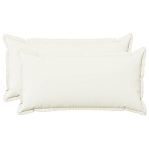 vidaXL Kudd&ouml;verdrag 2 st HOUTEN Vit 40 x 80 cm Faux Linne