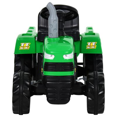 vidaXL Pedaltraktor med släp för barn grön och svart