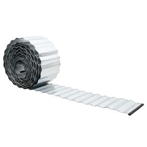 vidaxl Gr&auml;smattekant Silver 1000 x 15 x 0.03 cm Galvaniserat st&aring;l