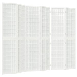 vidaXL Rumsavdelare med 6 paneler japansk stil 240x170 cm vit